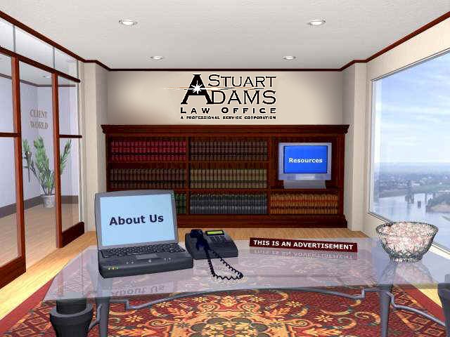 Image Map Navigation for Stuart Adams Law Office, a Professional Service Corporation